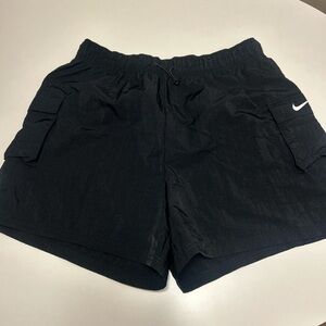 men’s nike black cargo running athletic shorts with side cargo pockets size XL